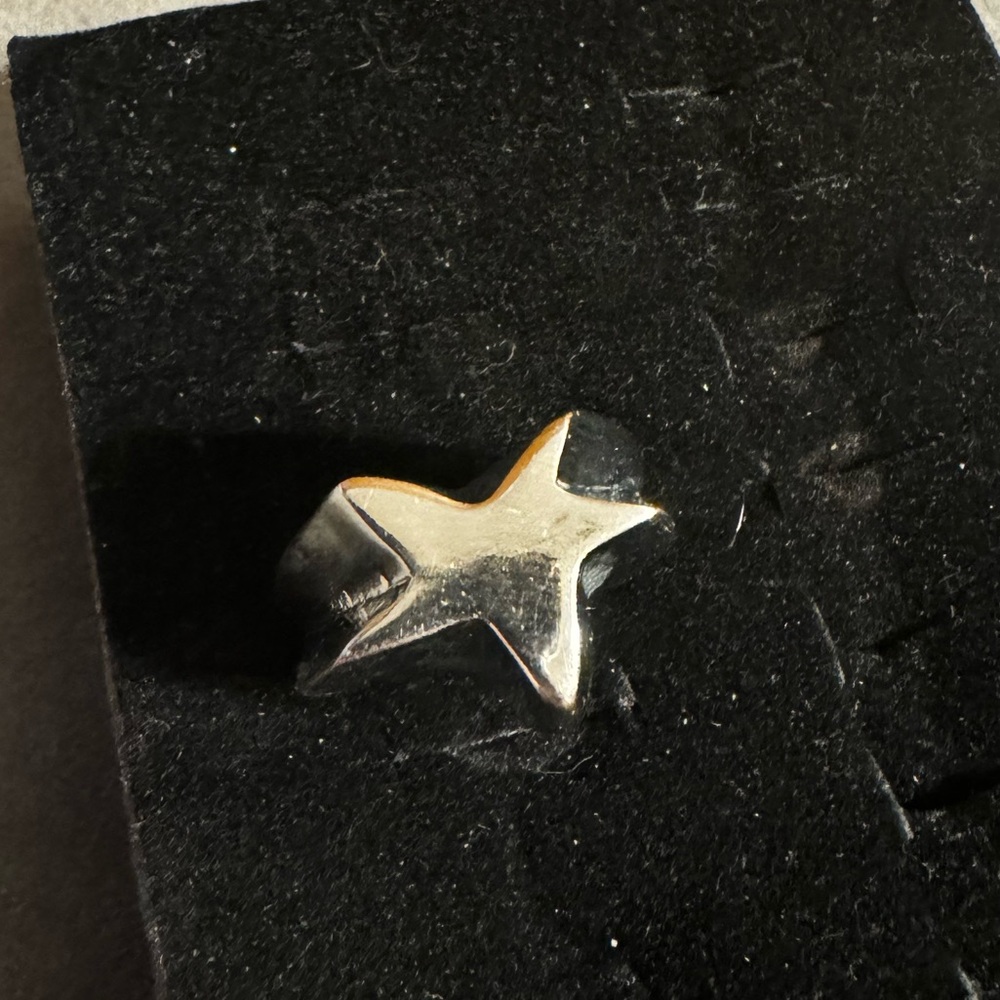 Chunky Statement, Silver Tone Star Ring - image 2